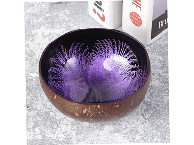 Кокосовая чаша с узором Скорлупа Салаты Индивидуальные чаши Хорошее качество Высокое