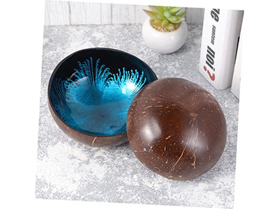 Кокосовая чаша с узором Скорлупа Салаты Индивидуальные чаши Хорошее качество Высокое