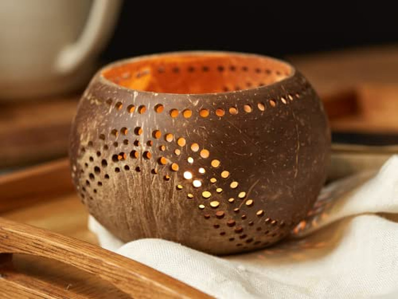 Кокосовая смешивающая чаша Маленькие ручные резные чаши Натуральное дерево Органические дети