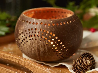 Кокосовая смешивающая чаша Маленькие ручные резные чаши Натуральное дерево Органические дети