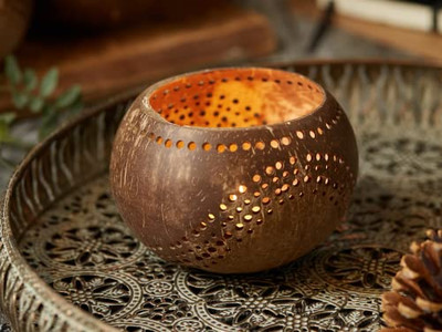 Кокосовая смешивающая чаша Маленькие ручные резные чаши Натуральное дерево Органические дети