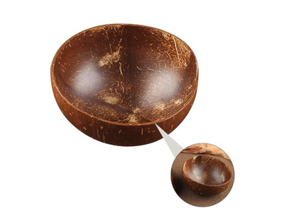 Кокосовая чаша с дизайном пальмы с чашами из скорлупы Набор деревянных плетеных салатов Ручная работа