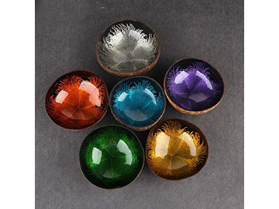 Кокосовая чаша с логотипом, лакированная, австралийская основа, индонезийский ароматный воск