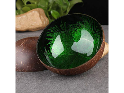 Кокосовая чаша с логотипом, лакированная, австралийская основа, индонезийский ароматный воск