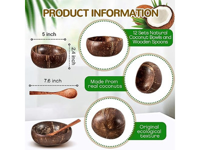 Миска для фруктового салата Тесто Порошок Камень Деревянный Кухонный набор Бамбуковая маска Кокосовая скорлупа