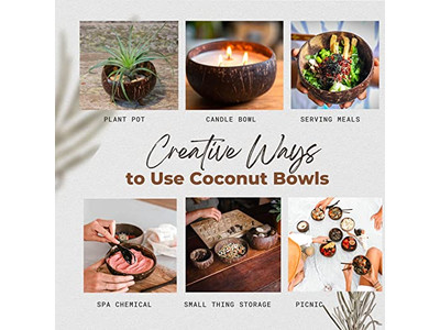 Джамбо Чаша для подачи Салатные чаши Скорлупы 500 мл Кокосовая скорлупа Оптовая деревянная свеча