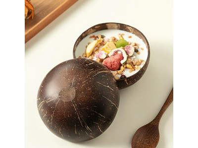 Сервировочная чаша Бамбуковые миски Кокосы Кокосовые вилки Кокосовая чаша Ложка Подставка Тарелка